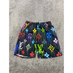Louis Vuitton Shorts Mens Medium Black All Over LV Drip Monogram Athletic Luxury